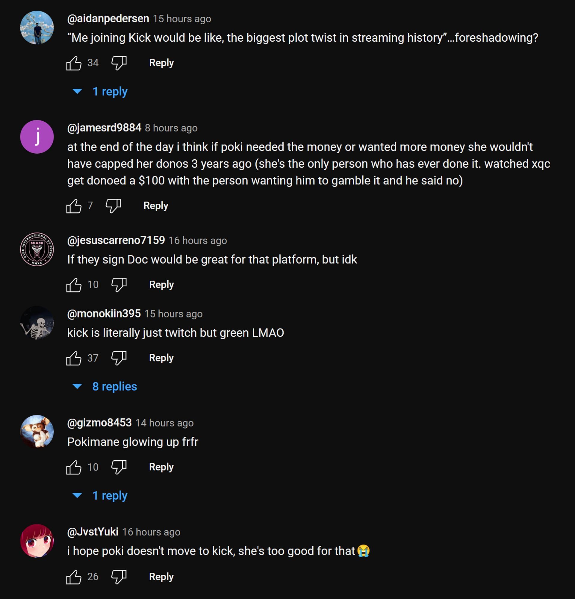 Fans share their thoughts on the streamer's response (Image via Pokimane Too/YouTube)